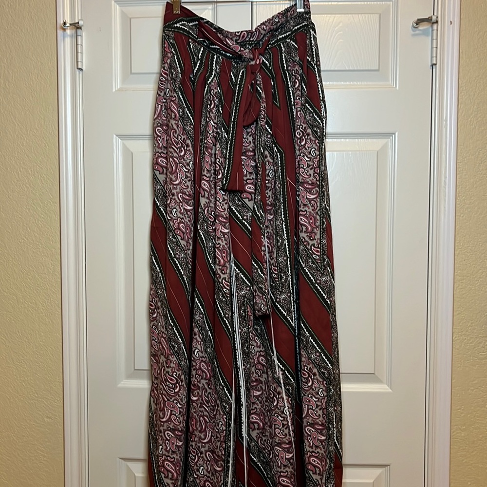 Grass-fields wide leg Palazzos with paisley and stripe print EU 14/US 10